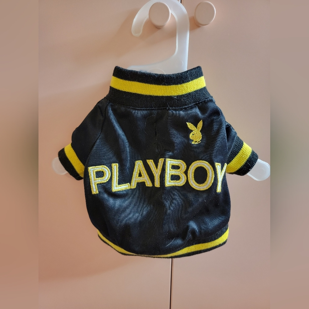 PLAYBOY Black,Yellow And Gold(size Small) Zip Down Dog  Jacket